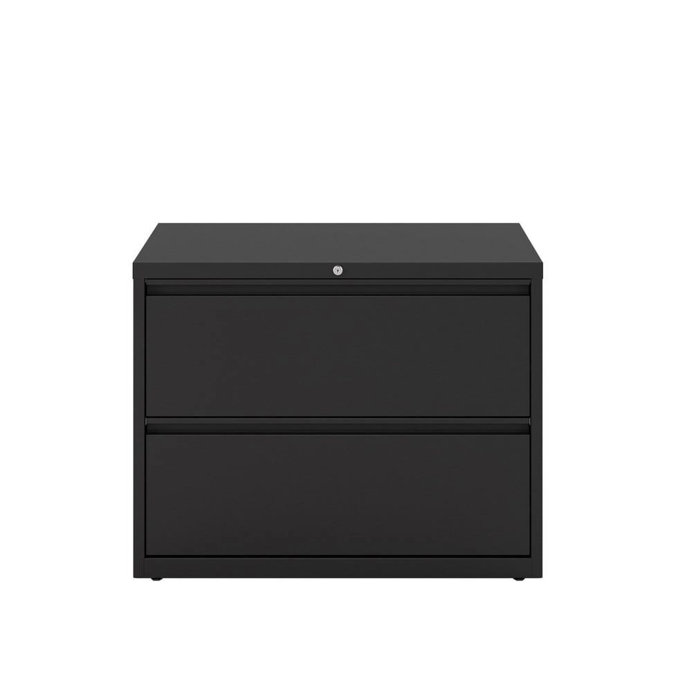 Horizontal: 2 Drawers, Steel, Black