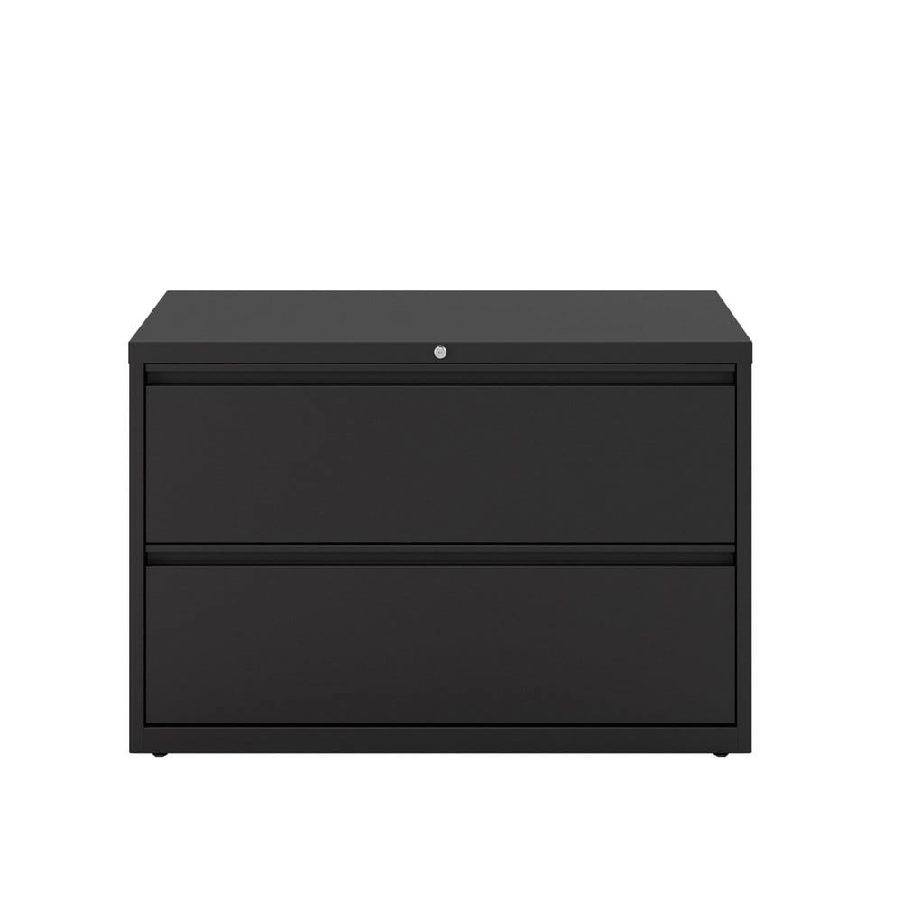 Horizontal: 2 Drawers, Steel, Black