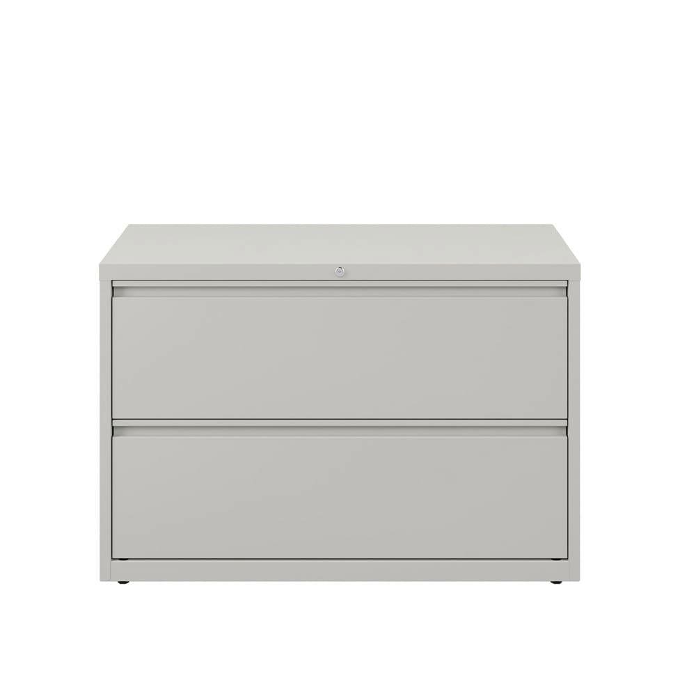 Horizontal: 2 Drawers, Steel, Light Gray