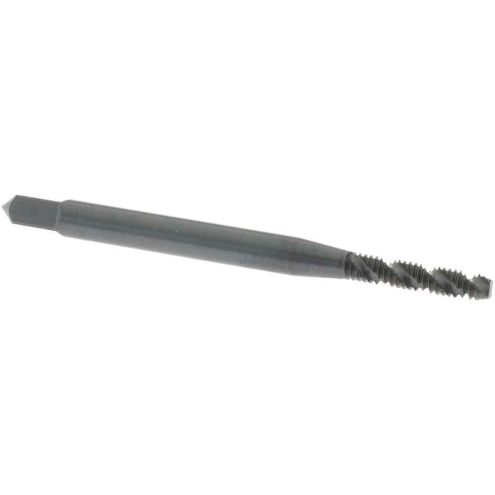 Spiral Flute Tap: #3-48 UNC, 2 Flutes, Modified Bottoming, 2B Class of Fit, Vanadium High Speed Steel, Oxide Coated