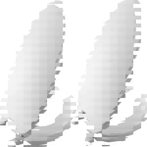 Toilet Seats; Type: Standard; Open ; Style: Elongated ; Material: Plastic ; Color: White ; Outside Width: 14.125in (Inch); Inside Width: 8.2500in (Inch)