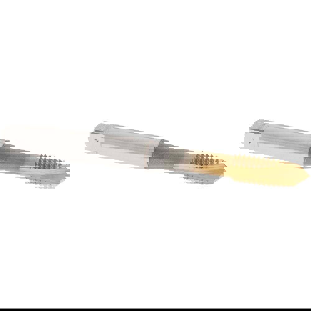 Spiral Point Tap: M6x1.00 Metric Coarse, 3 Flutes, Plug, 6H Class of Fit, Vanadium High Speed Steel, TiN Coated