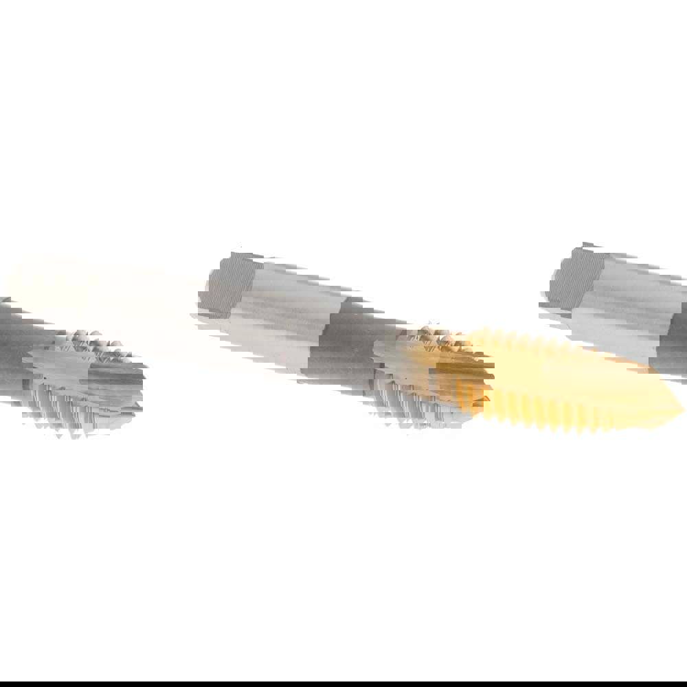 Spiral Point Tap: M10x1.50 Metric Coarse, 3 Flutes, Plug, 6H Class of Fit, Vanadium High Speed Steel, TiN Coated