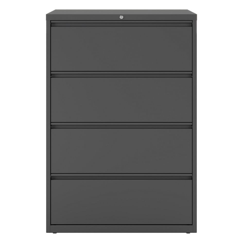 Horizontal: 4 Drawers, Steel, Charcoal