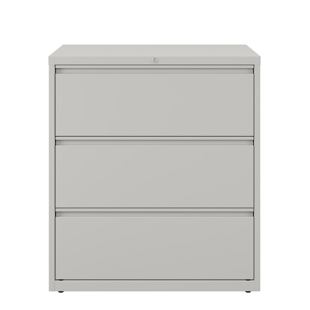 Horizontal: 3 Drawers, Steel, Light Gray