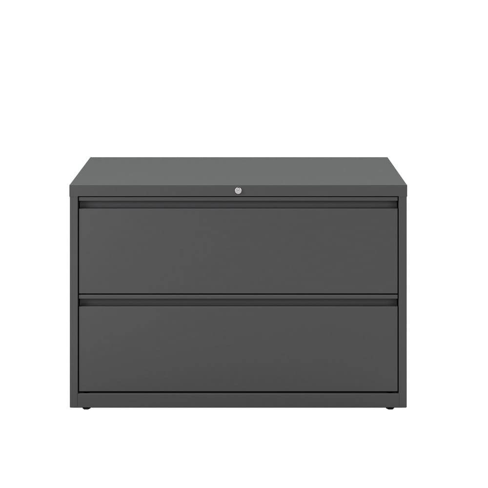 Horizontal: 2 Drawers, Steel, Charcoal