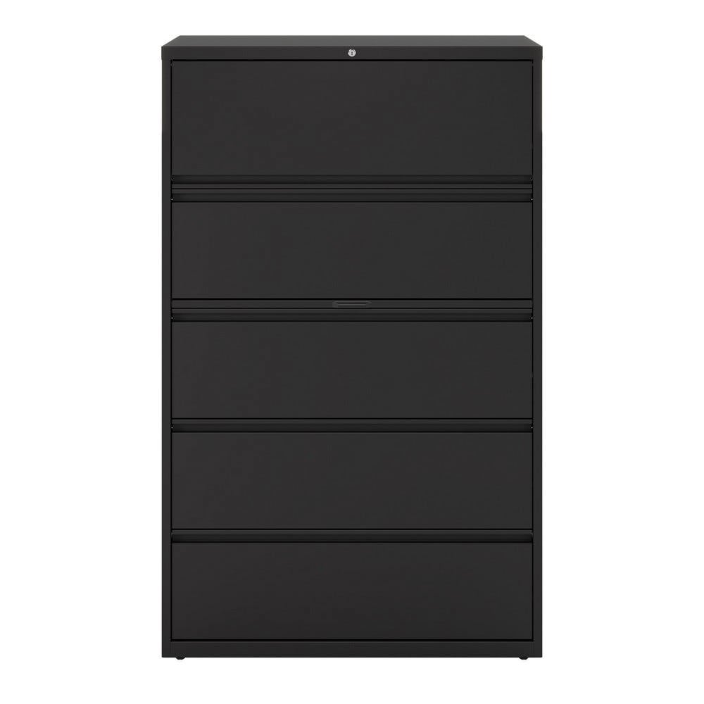 Horizontal: 5 Drawers, Steel, Black