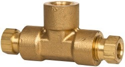 Compression Tube Female Branch Tee: 1/4-18