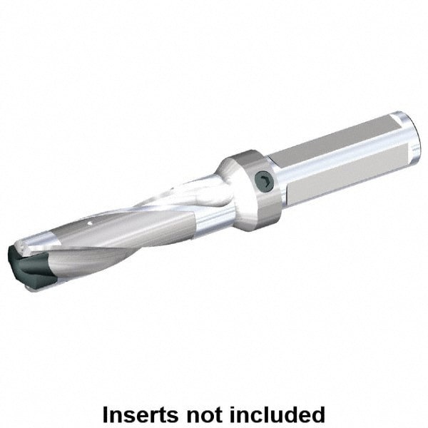 Replaceable-Tip Drill: 13.89 to 14.39 mm Dia, 41.67 mm Max Depth, 19.05 mm Weldon Flat Shank