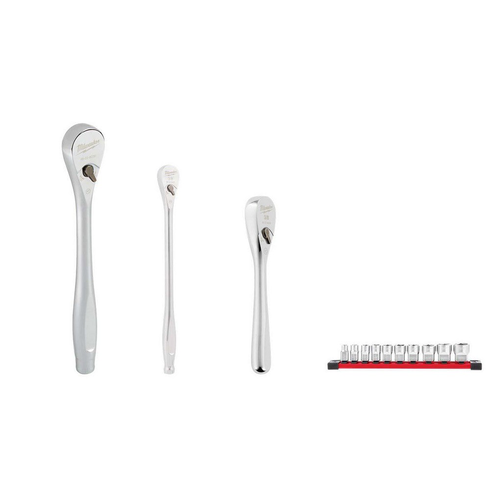 Ratchets; Drive Size: 3/8 ; Head Shape: Slim Line; Pear ; Head Features: 4 Deg Arc Swing ; Material: Steel; Alloy Steel ; Overall Length (Inch): 8-1/2 ; Number of Gear Teeth: 90