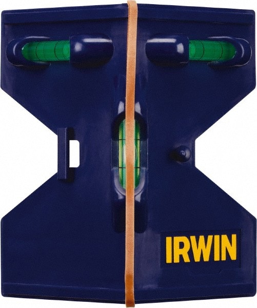 Post Levels; Vial Types: (1) Plumb; (2) Level ; Magnetic or Nonmagnetic: Magnetic ; Material: Rubber (Strap) ; Color: Blue ; Number Of Vials: 3 ; Product Service Code: 5210