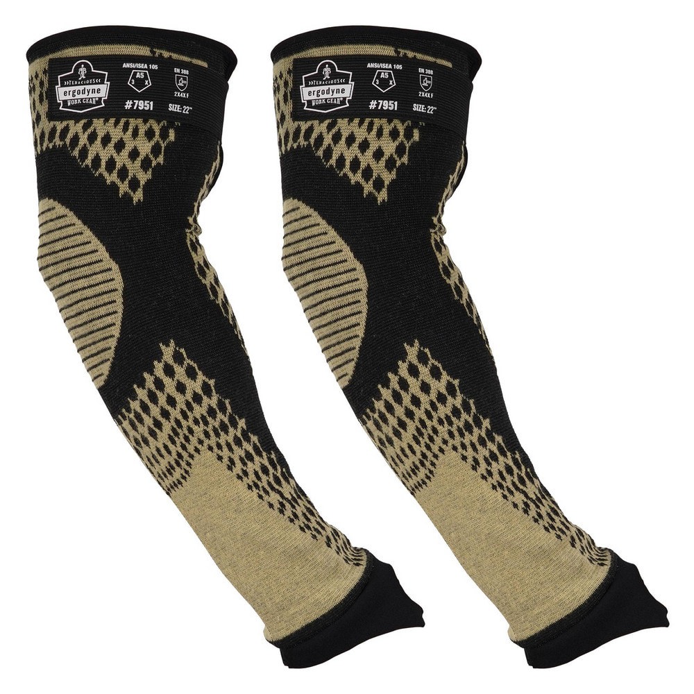 Sleeves; Size: Universal ; Material: Aramid ; Color: Yellow ; Closure Type: Hook & Loop ; Overall Length: 22.00in ; ANSI/ISEA Cut Resistance Level: A5