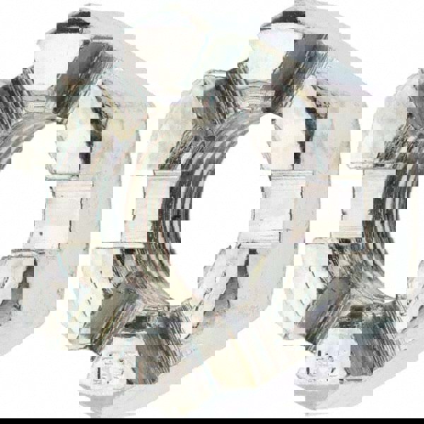 Slotted Lock Nut: 7/16-14, Grade 2 Steel, Zinc Finish