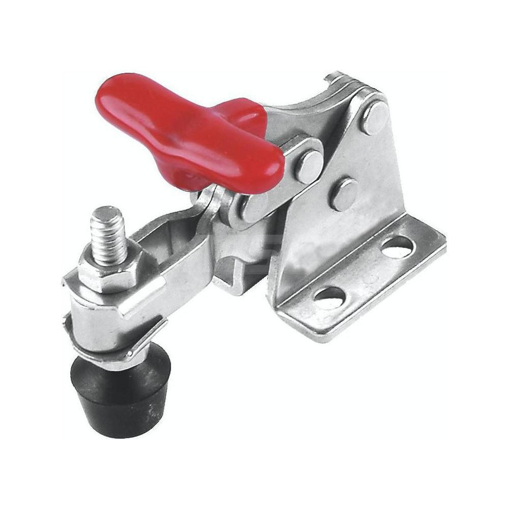 Manual Hold-Down Toggle Clamp: Horizontal, 150 lb Capacity, U-Bar, Flanged Base