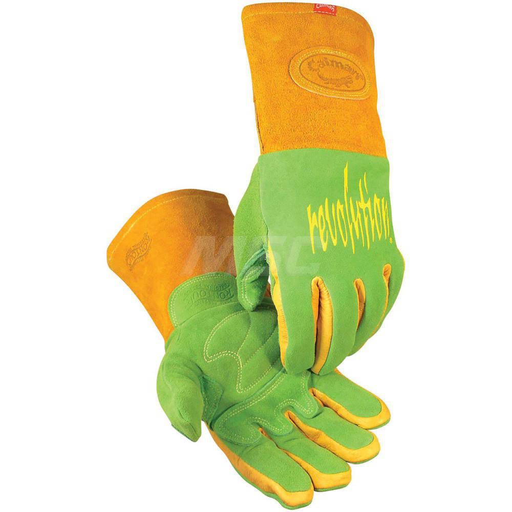 Welding Gloves: Caiman 1816, Size Large, Uncoated-Coated, Grain Deerskin Leather, Pair