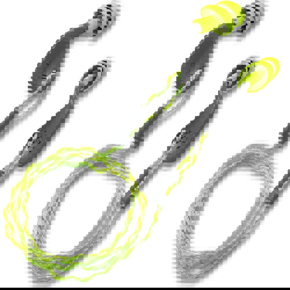 Earplugs; Attachment Style: Corded ; Noise Reduction Rating (dB): 25.00 ; Insertion Method: Push-In Stem ; Plug Shape: Taper End ; Plug Color: Lime ; Plug Material: TPE