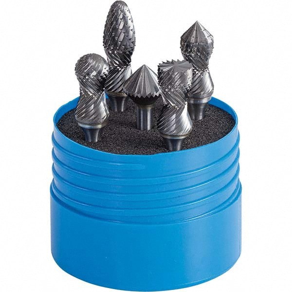 5 Pc Double Cut Burr Set with Combi/90&deg; Cone, Rad/Ball Nose Cylinder, Rad/Ball Nose Tree, Rad/Cylinder w/Endcut