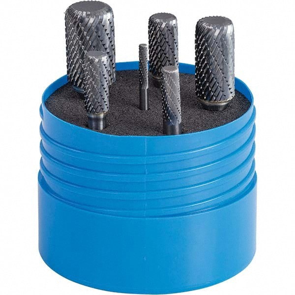 6 Pc Double Cut Burr Set with Corner Rad/Cylinder