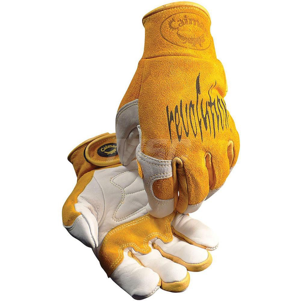 Welding Gloves: Caiman 1828, Size X-Large, Uncoated-Coated, Grain Cowhide Leather & Split Cowhide Leather, Pair