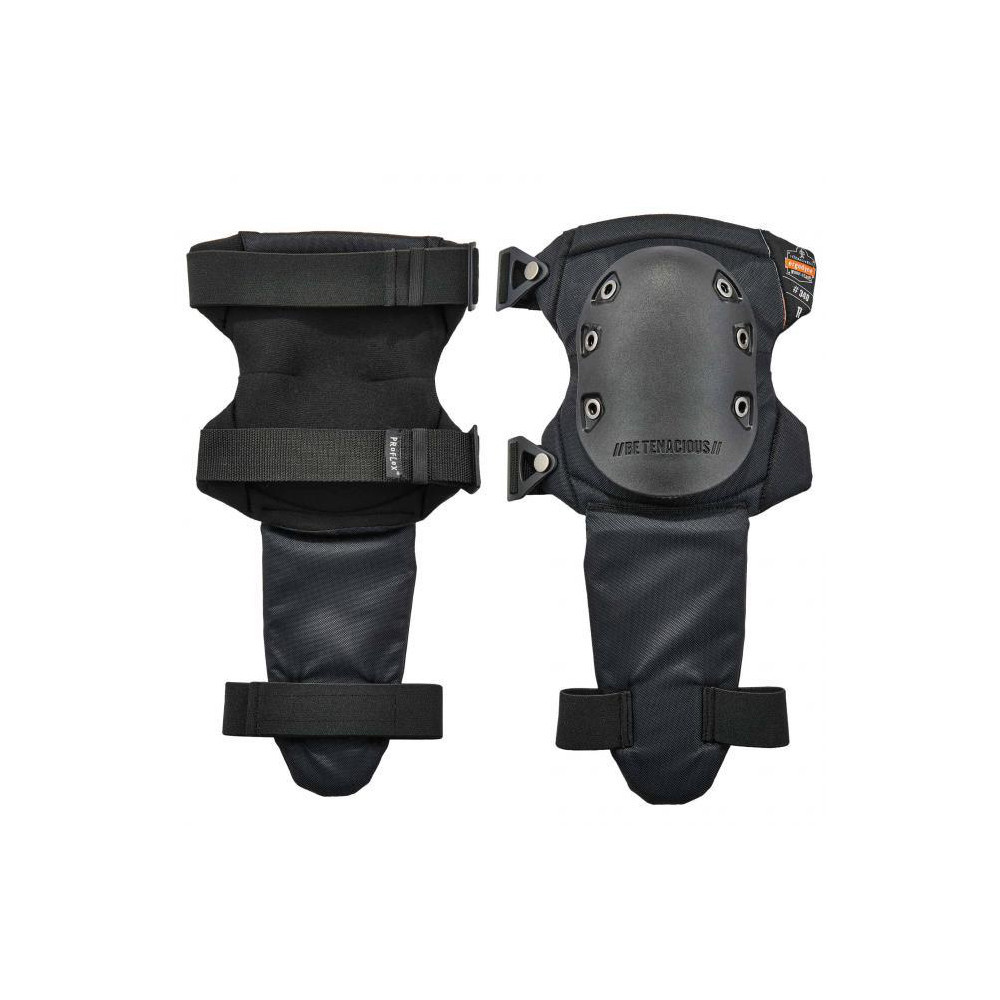 Knee Pad: 3 Strap, Rubber Cap, Buckle Closure, Universal