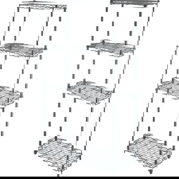 Starter Unit Wire Shelving: 4 Shelves