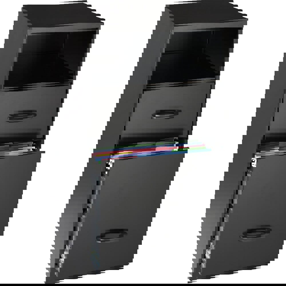 Vertical: 2 Drawers, Steel, Black