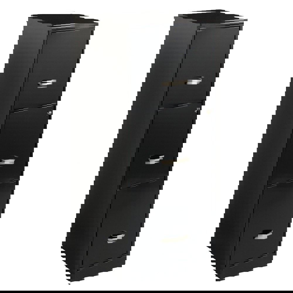 Vertical: 3 Drawers, Steel, Black