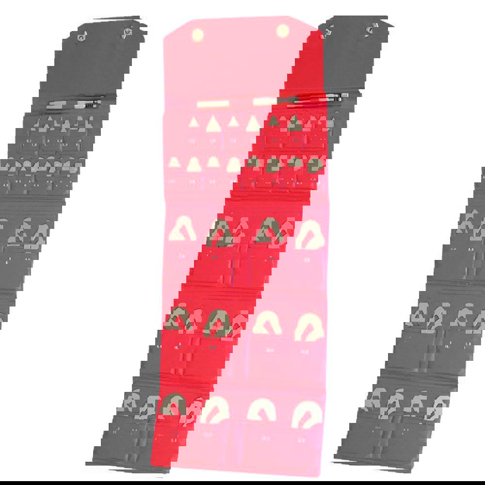 Radius Gages; Radius (Inch): 1/2 ; Minimum Radius: 0.5mm ; Maximum Radius: 13mm ; Gage Configuration: Convex & Concave Radii per Each Leaf