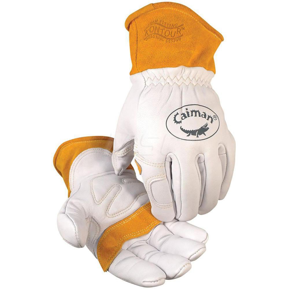 Welding Gloves: Caiman 1871, Size X-Large, Uncoated-Coated, Grain Goatskin Leather & Boarhide Leather, Pair