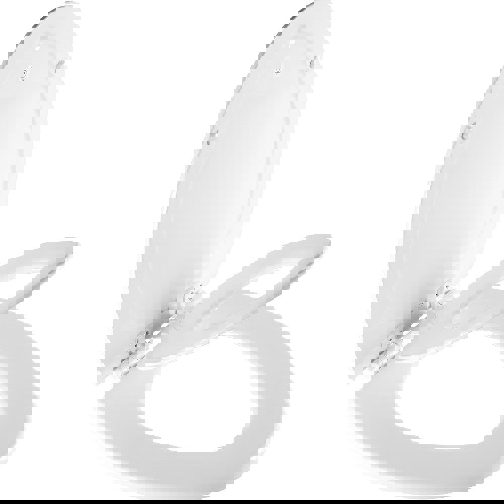 Toilet Seats; Type: Child; Closed ; Style: Elongated ; Material: Enameled Wood; Plastic ; Color: White ; Outside Width: 14.125in (Inch); Inside Width: 8.0630in (Inch)