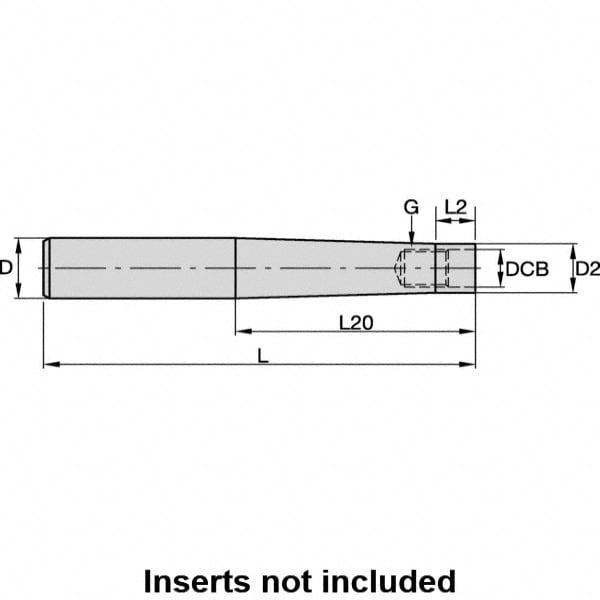 Modular End Mill Reductions & Extensions; Type: End Mill Extension; Shank Type: Screw-On Connection; Shank Diameter (Decimal Inch): 0.6299; Shank Diameter (mm): 16.00; Shank Connection Size: M8; Projection (Decimal Inch): 3.1496; Projection (mm): 80; Nose