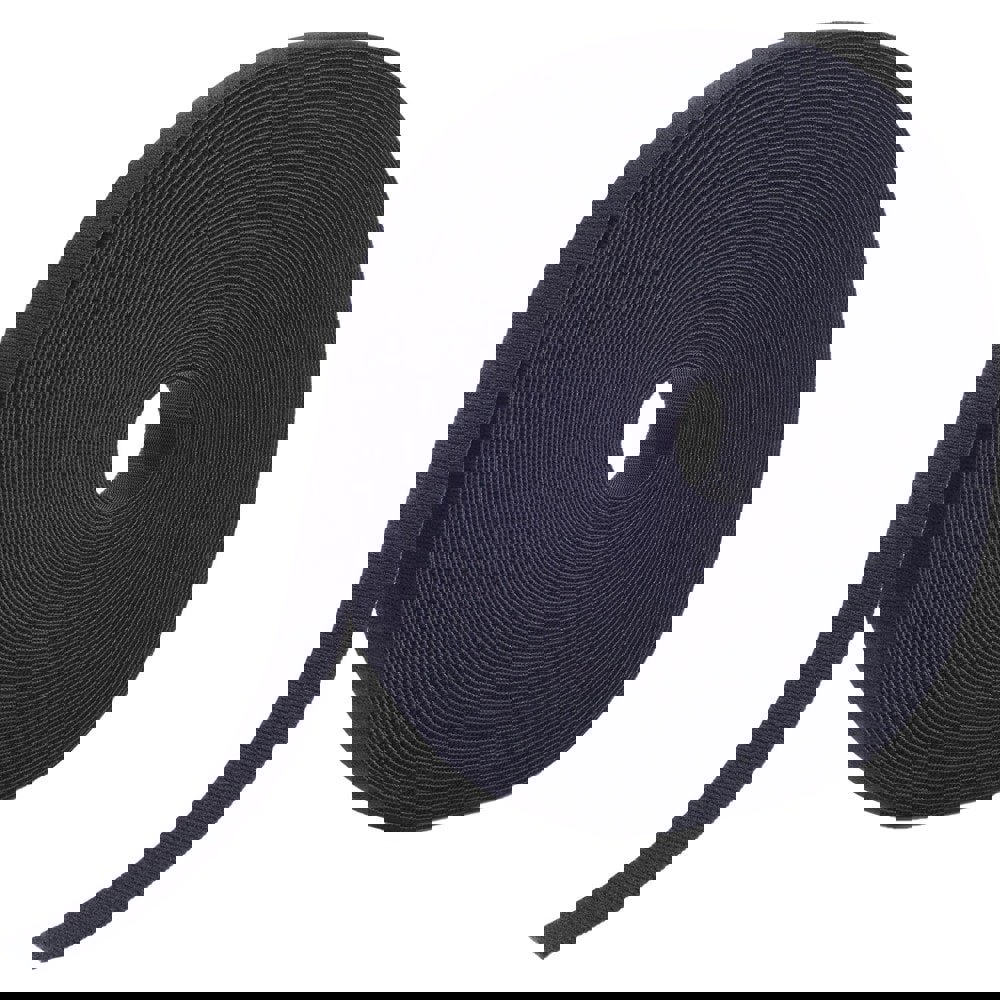 Hook & Loop; Shape: Roll ; Tape Width: 0.375 ; Tape Length: 25yd ; Color: Black ; Roll Length (yd): 25.00 ; Tape Material: Polypropylene; Nylon