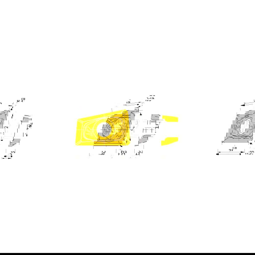 Milling Insert: QOMT0934R-M2, VP15TF, Solid Carbide