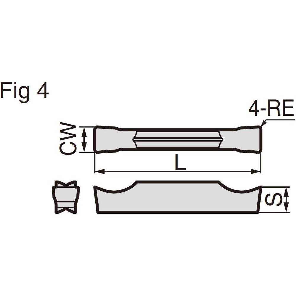 Grooving Insert: GCM6004GA H10, Solid Carbide
