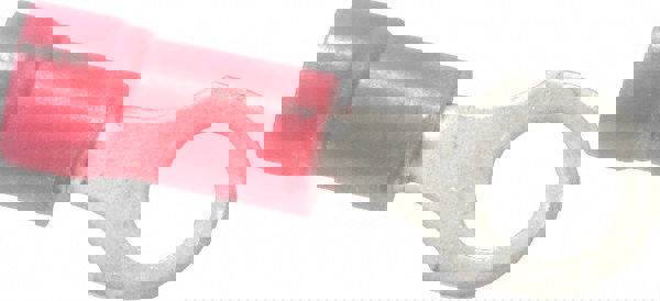 D Shaped Ring Terminal: Partially Insulated, 22 to 16 AWG, Crimp Connection