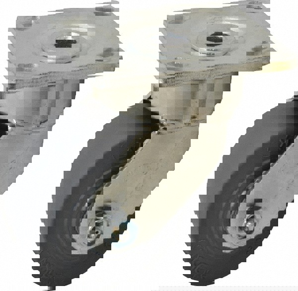 Rigid & Swivel Top Plate Caster: Soft Rubber, 4