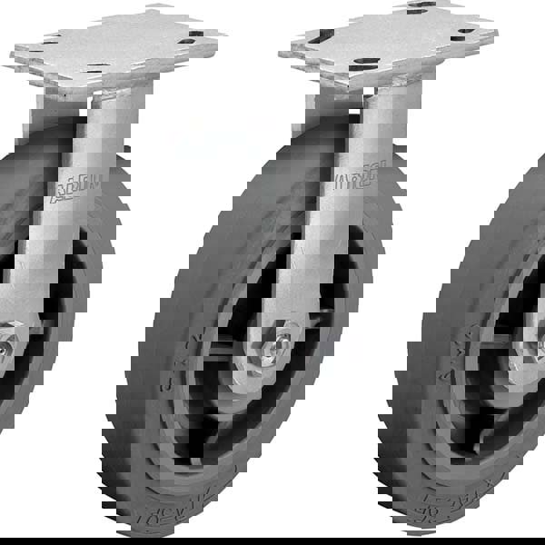 Rigid Top Plate Caster: Soft Rubber, 5