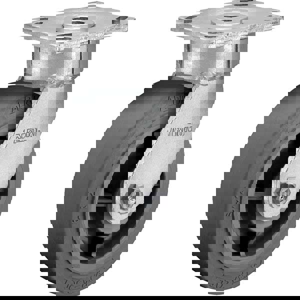 Swivel Top Plate Caster: Soft Rubber, 5