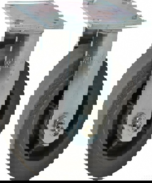 Rigid & Swivel Top Plate Caster: Soft Rubber, 6