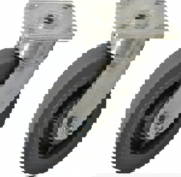 Swivel Top Plate Caster: Soft Rubber, 6