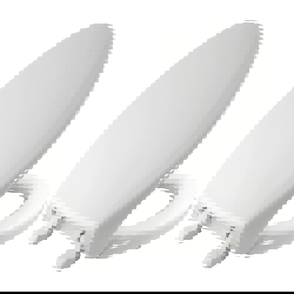 Toilet Seats; Type: Standard; Closed ; Style: Elongated ; Material: Plastic ; Color: White ; Outside Width: 14.188in (Inch); Inside Width: 8.1880in (Inch)