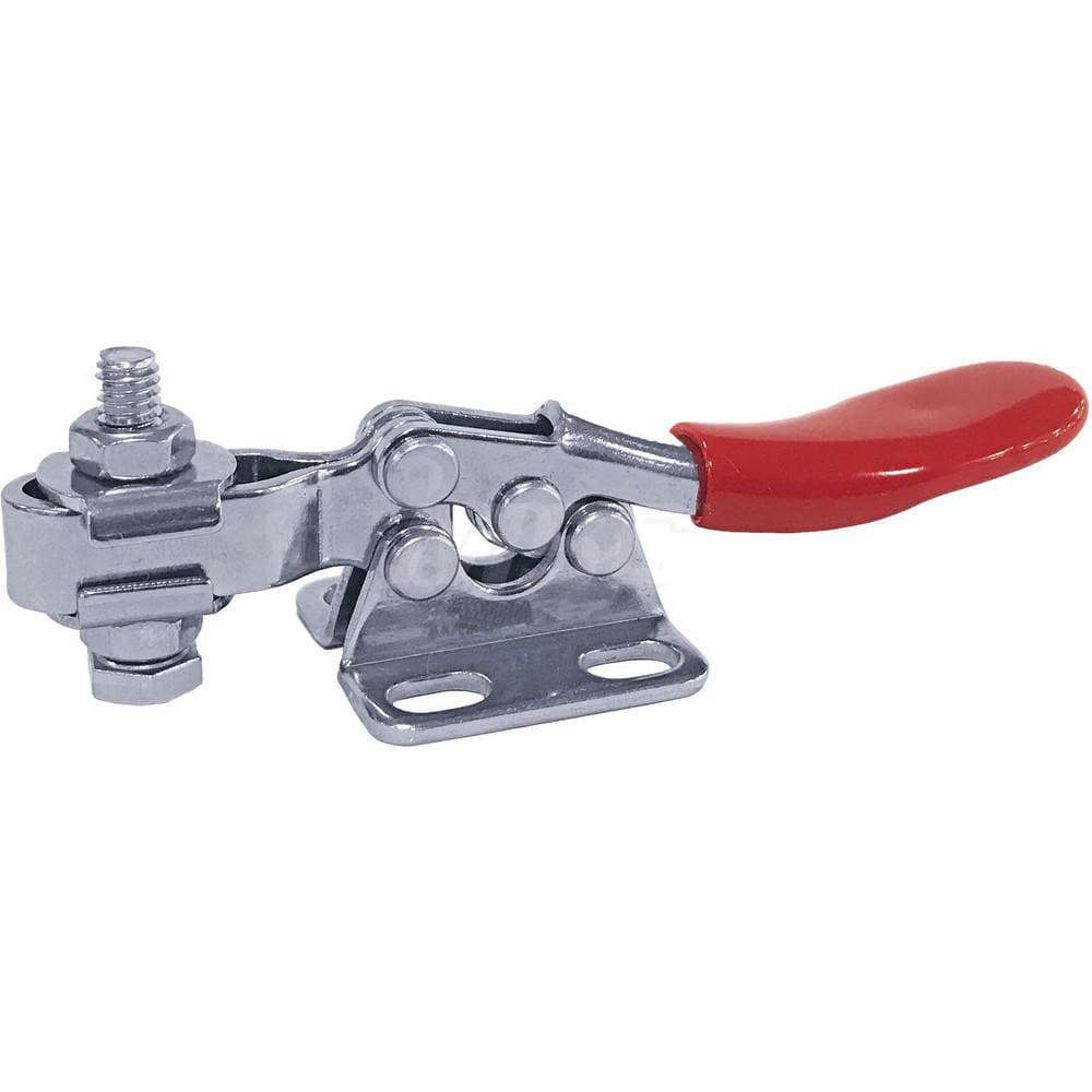 Manual Hold-Down Toggle Clamp: Horizontal, 60 lb Capacity, U-Bar, Flanged Base
