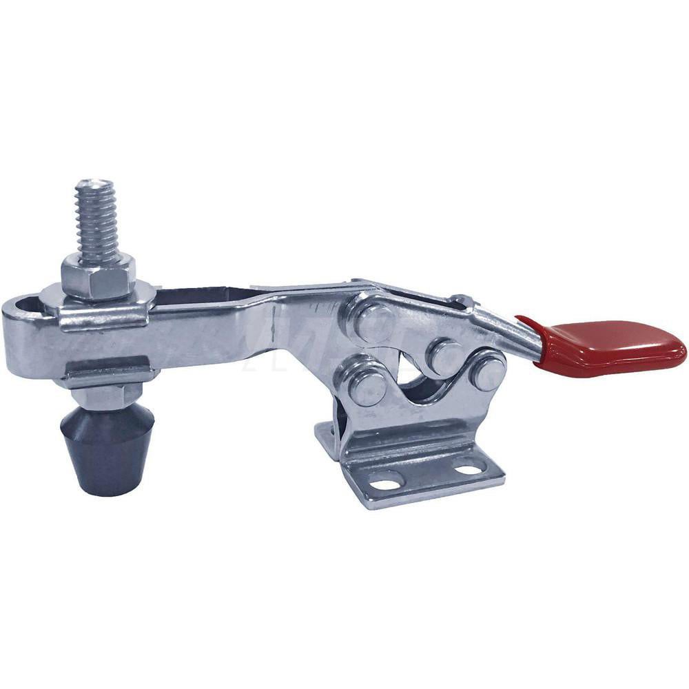 Manual Hold-Down Toggle Clamp: Horizontal, 500 lb Capacity, U-Bar, Flanged Base