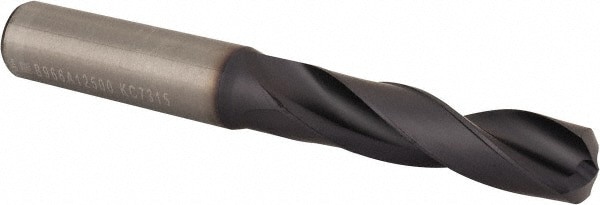 Screw Machine Length Drill Bit: 12.50 mm Dia, 140 deg Point, Solid Carbide