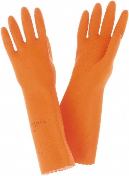 Chemical Resistant Gloves: AlphaTEC 87-208, 29.00 mil, Latex-Coated, Latex, Supported, General Purpose Chemical-Resistant