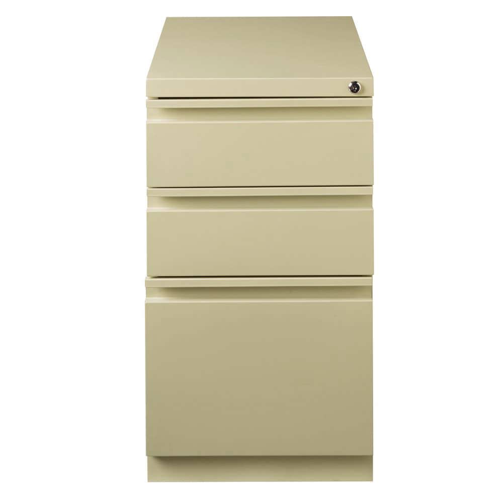 Mobile Pedestal: 3 Drawers, Steel, Putty