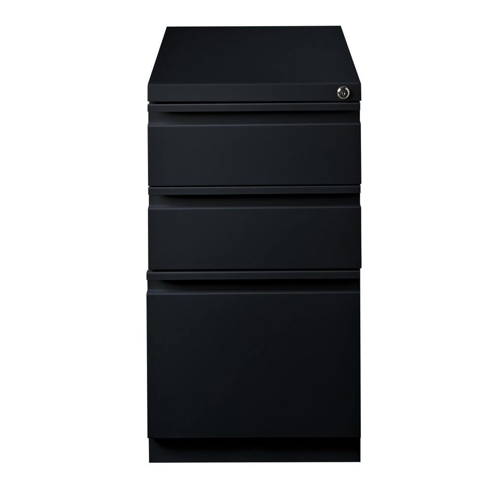 Mobile Pedestal: 3 Drawers, Steel, Black