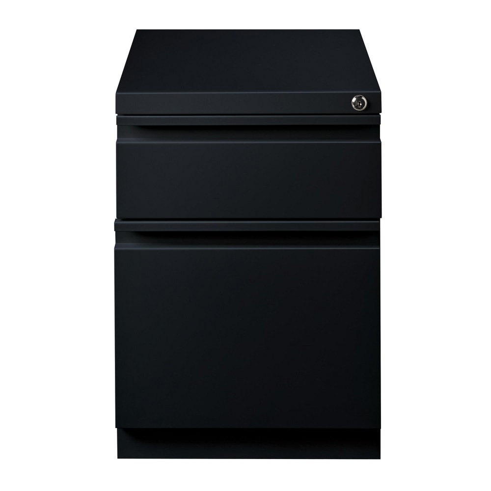 Mobile Pedestal: 2 Drawers, Steel, Black