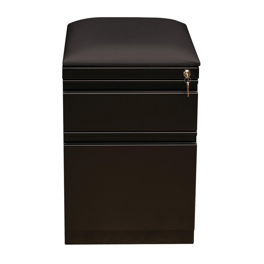 Mobile Pedestal: 2 Drawers, Steel, Black