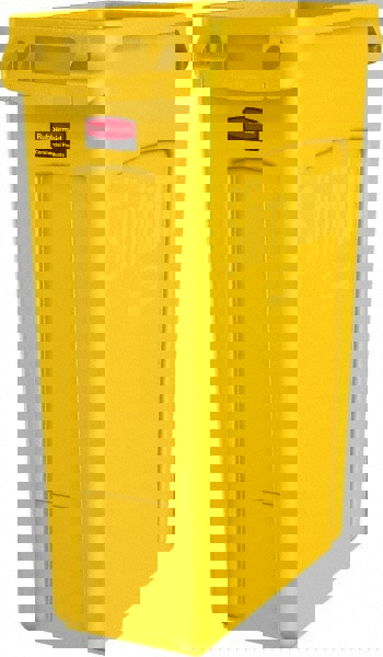 Trash Can: 23 gal, Rectangle, Yellow